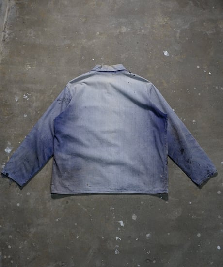 1960s French faded blue work jacket made in Vietnam “Lotus”