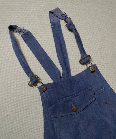 1940s French patchwork denim overall