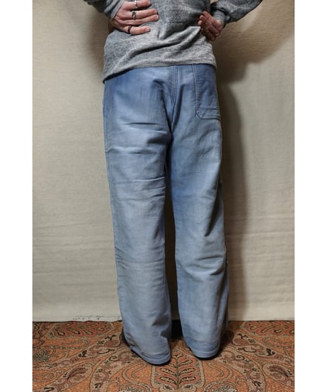 1950s French blue light moleskin work pants