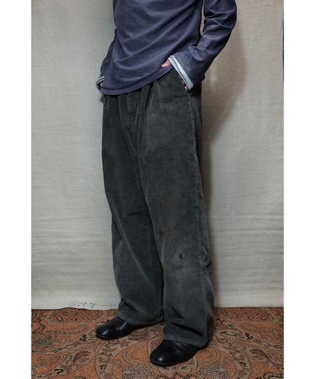 1950s German black corduroy work pants “2tuck”