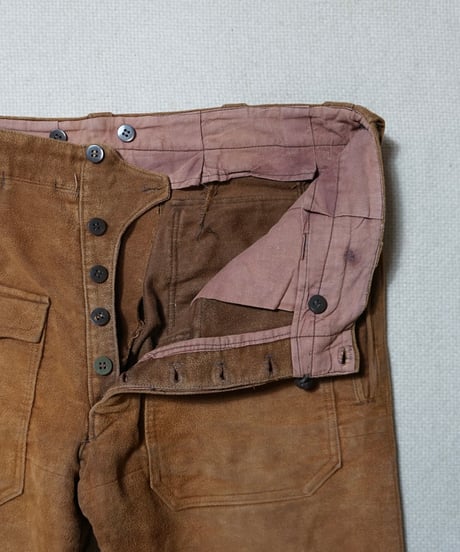 1970s French brown peach skin bush pants