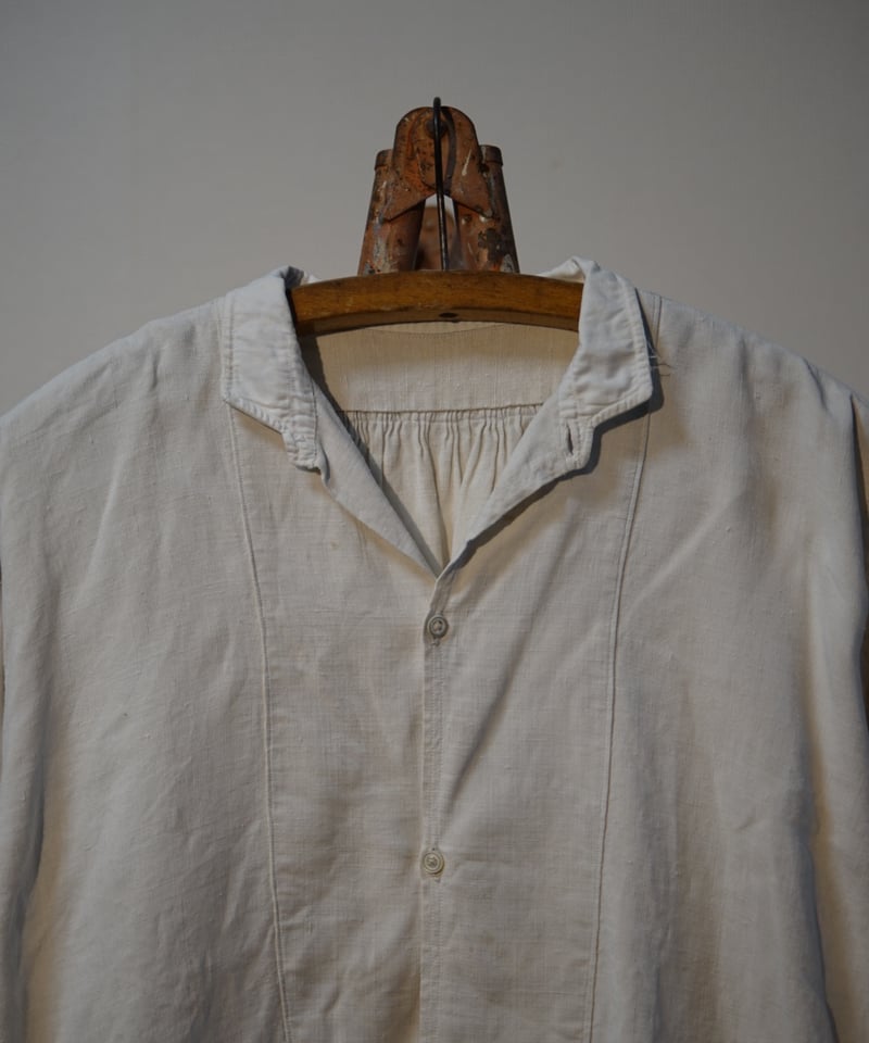 1900~1920s French linen pullover shirt | lozu v