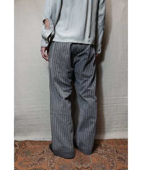 ~1940s French cotton stripe work pants