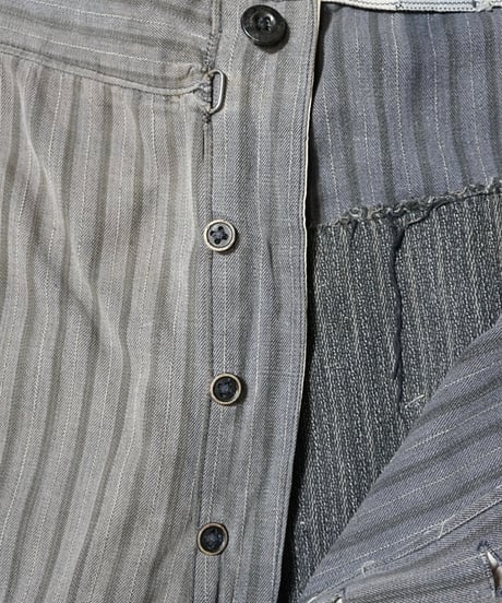 ~1940s French cotton stripe work pants