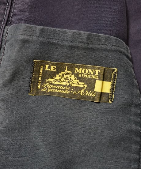 1950s French work black moleskin jacket “Le Mont St Michel”