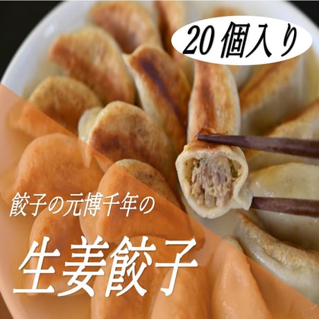 餃子の元博千年の3種手包み冷凍餃子60個入り(生姜、大葉、にんにく)