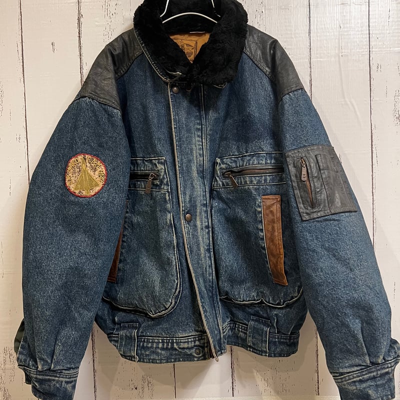 vintage denim flight jacket ボア取り外し可 | Genteel