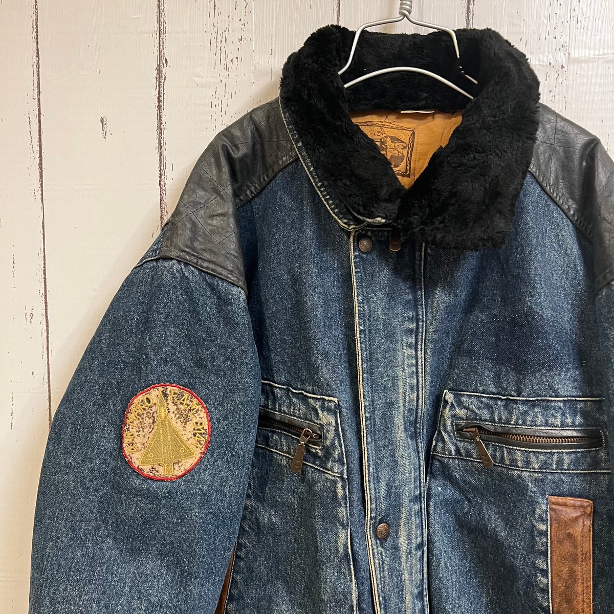 vintage denim flight jacket ボア取り外し可 | Genteel