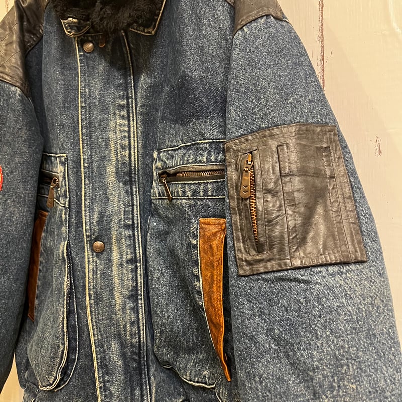 vintage denim flight jacket ボア取り外し可 | Genteel