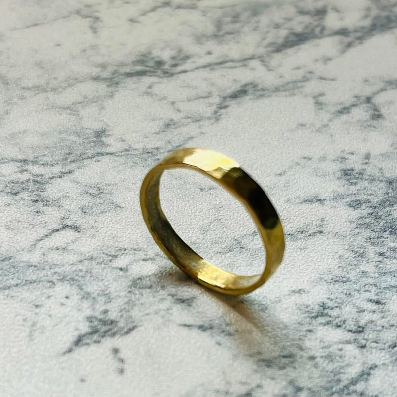 09_真鍮 3mm 槌目フラットリング（サイズオーダー） | kyotani leather