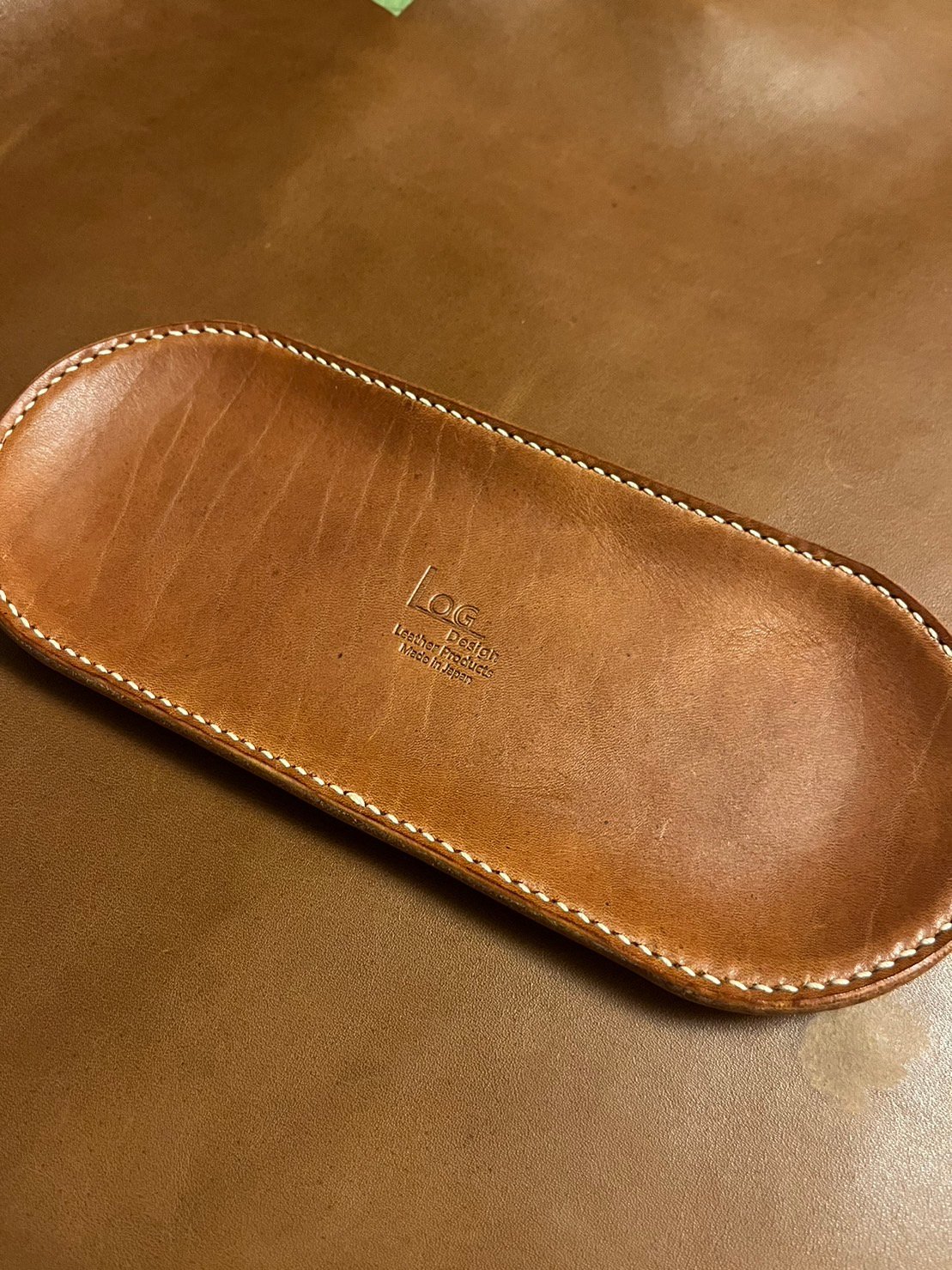 LT-01-CML レザートレー Camel（ヌメ革×ステンレス芯） | kyotani le