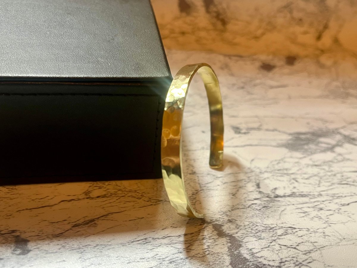 真鍮　リングバングル 06_真鍮6mm 槌目バングルB | kyotani leather works