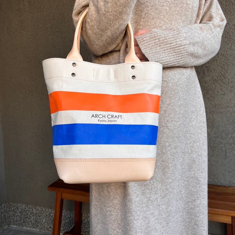 訳アリ品※CANVAS TOTE-SM-O&B（帆布トートバッグ）『O&B BORDER』 