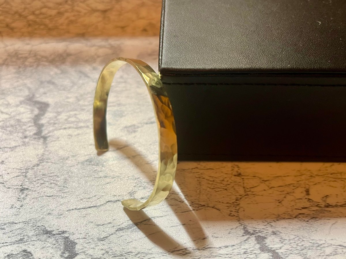 06_真鍮6mm 槌目バングルB | kyotani leather works