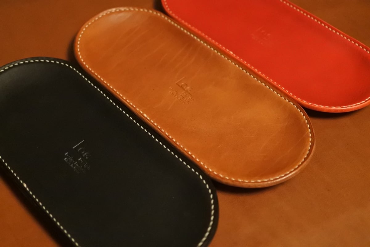 LT-01-CML レザートレー Camel（ヌメ革×ステンレス芯） | kyotani le