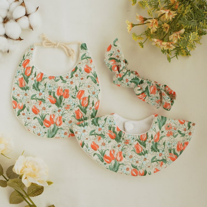 スタイ2種類＆ヘアバンドセット【tulip】 | FukaFuka 絵本とこども