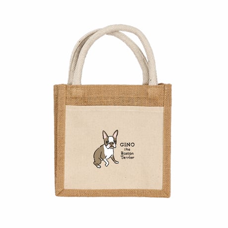 ▼ジュートキャンバスポケットバッグ(S)◆(イラストをお持ちの方限定商品)
