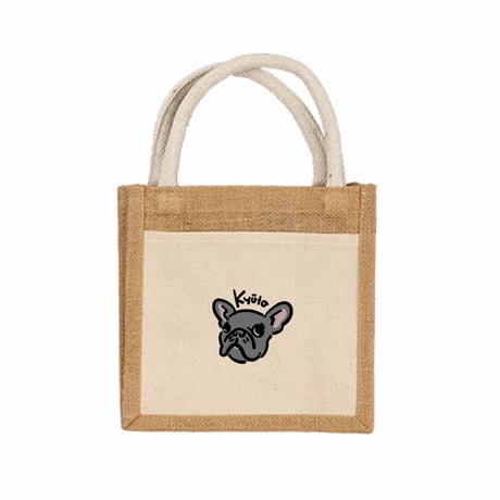 ▼ジュートキャンバスポケットバッグ(S)◆(イラストをお持ちの方限定商品)
