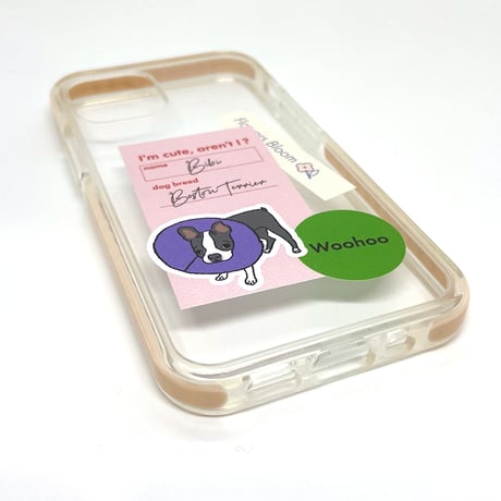 ★(PINK)iPhone17登場！クッションバンパークリアiPhoneケース（ステッカーデザイン）◆(イラストをお持ちの方限定商品)
