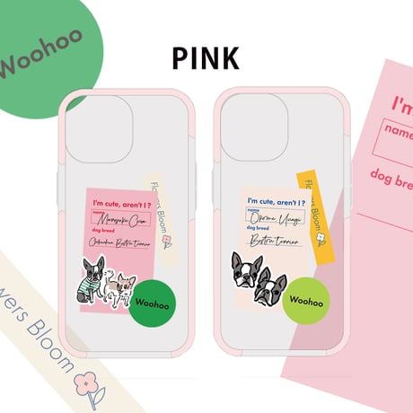 ★(PINK)iPhone17登場！クッションバンパークリアiPhoneケース（ステッカーデザイン）◆(イラストをお持ちの方限定商品)