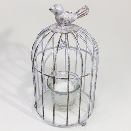 キャンドルホルダー ビンテージ加工の鳥かご ティーライトキャンドル用