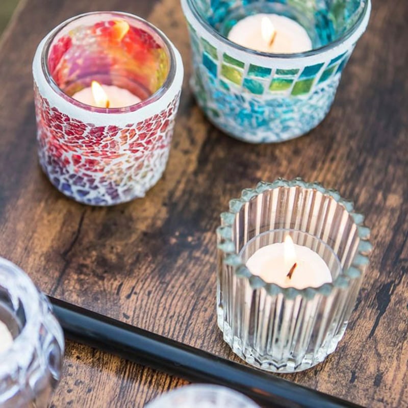 変わりキャンドル7個 キャンドルグラス「スクワッシュ」(グリーン) | キャンドルワールド