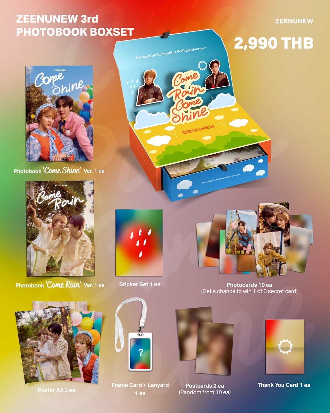 タレントカード Zeenunew 3rd Photobook Boxset Zee&NuNew】 3rd Photobook 『Come Rain Come Shine