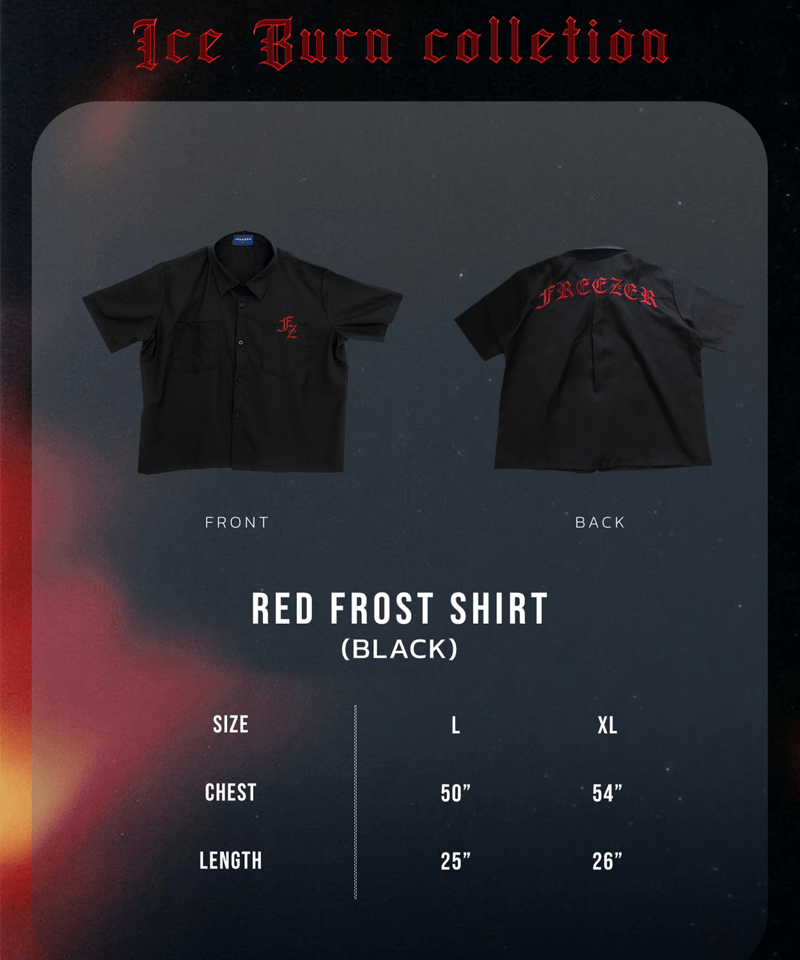 Boss FREEZER ICE BURN Tシャツ(黒) FREEZER】ICE BURN Collection 《RED FROST SHIRT》