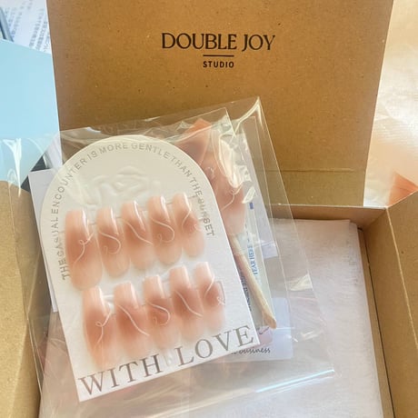Graceful Nude Ribbon Long Nail Kit