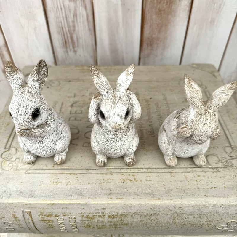 見ざる』『聞かざる』『言わざる』ウサギオブジェ | プチフルール