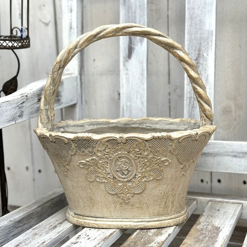 ローズレースバスケット アイボリー/ブルー/ピンク | プチフルール