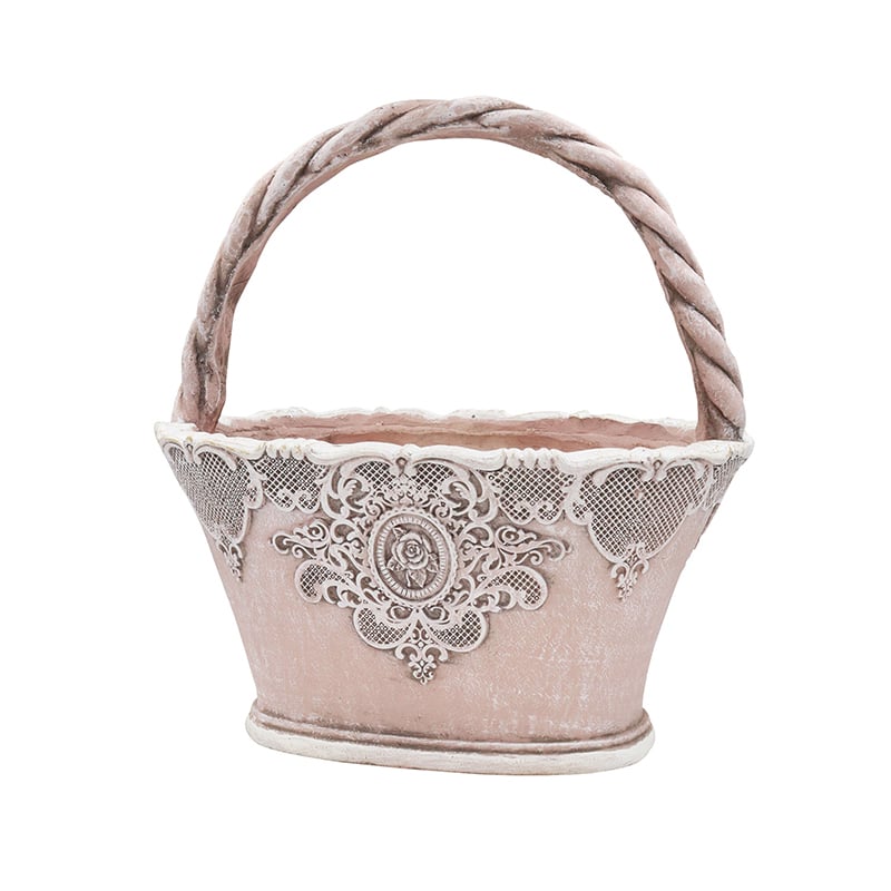 ローズレースバスケット アイボリー/ブルー/ピンク | プチフルール