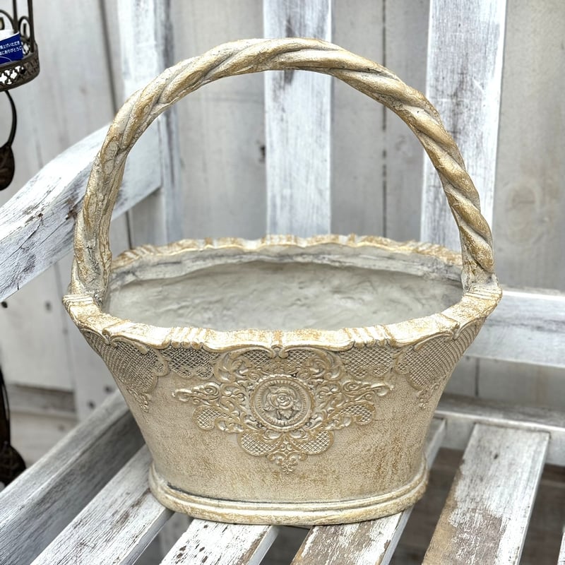 ローズレースバスケット アイボリー/ブルー/ピンク | プチフルール