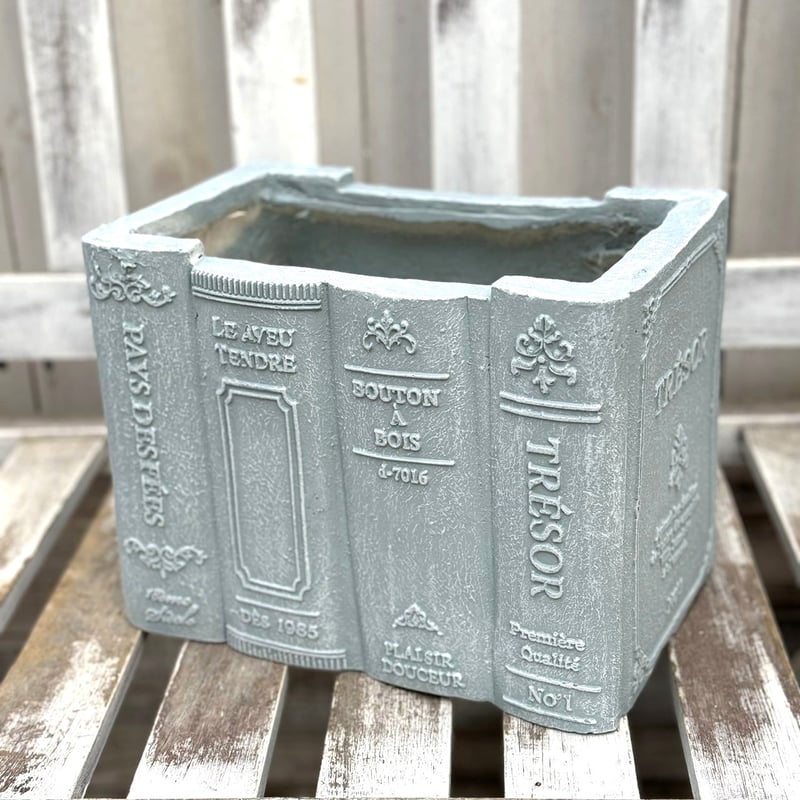 ヴィンテージブックプランター B ブルー | プチフルール ネットショップ