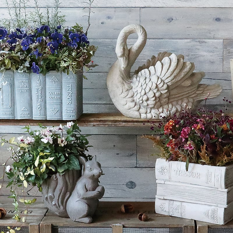 ヴィンテージブックプランター B ブルー | プチフルール ネットショップ