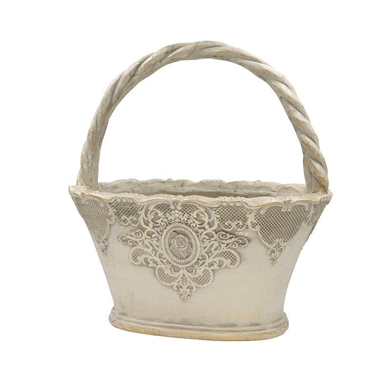 ローズレースバスケット アイボリー/ブルー/ピンク | プチフルール