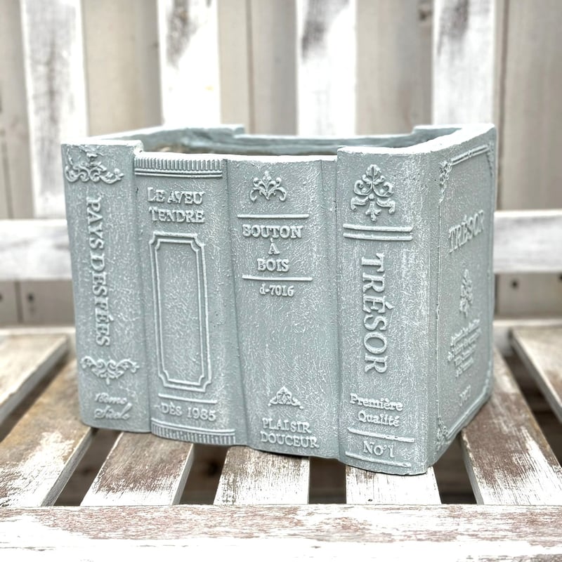 ヴィンテージブックプランター B ブルー | プチフルール ネットショップ