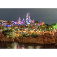 絵画風 壁紙ポスター (はがせるシール式) ディズニーシーの夜景 ディズニーリゾート キャラクロ DNS-003A2 (A2版 594mm×420mm)