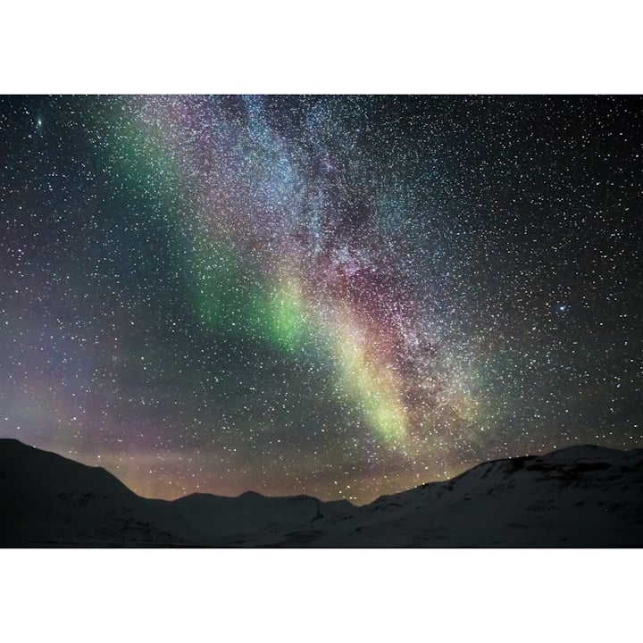 絵画風 壁紙ポスター (はがせるシール式) オーロラ 北極光