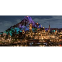 絵画風 壁紙ポスター (はがせるシール式) ディズニーシーの夜景 ディズニーリゾート パノラマ キャラクロ DNS-001S1 (1152mm×576mm)