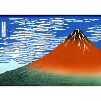 絵画風 壁紙ポスター (はがせるシール式) 富士山 富嶽三十六景 凱風快晴 葛飾北斎 浮世絵 キャラクロ FJS-003A2 (A2版 594mm×420mm)