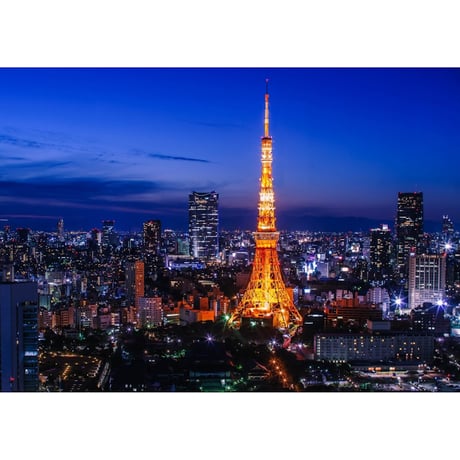 絵画風 壁紙ポスター (はがせるシール式) 東京タワー 夜景 キャラクロ TKT-004A2 (A2版 594mm×420mm)