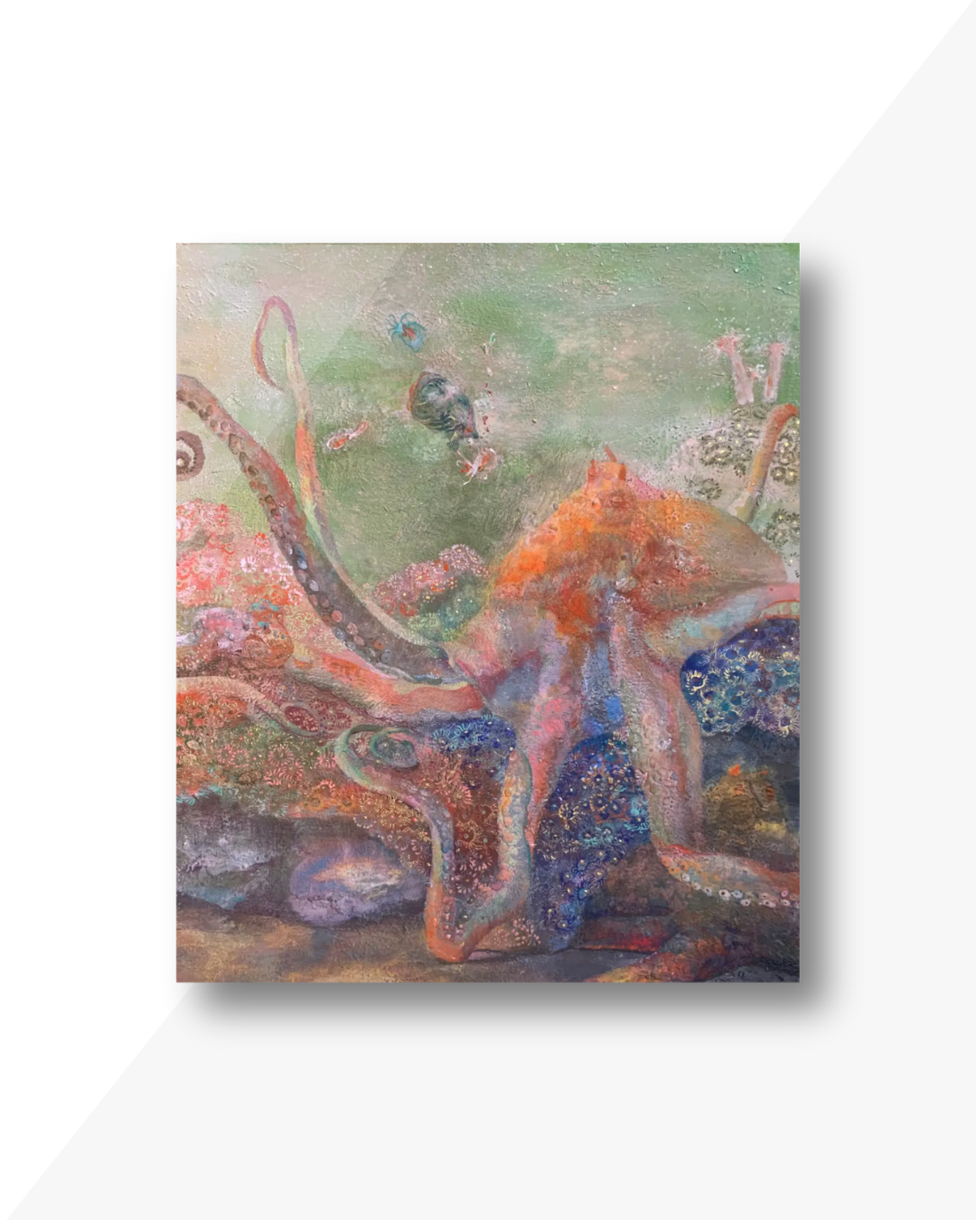 アクリル画　タコ タコの庭 | 小さな美術館