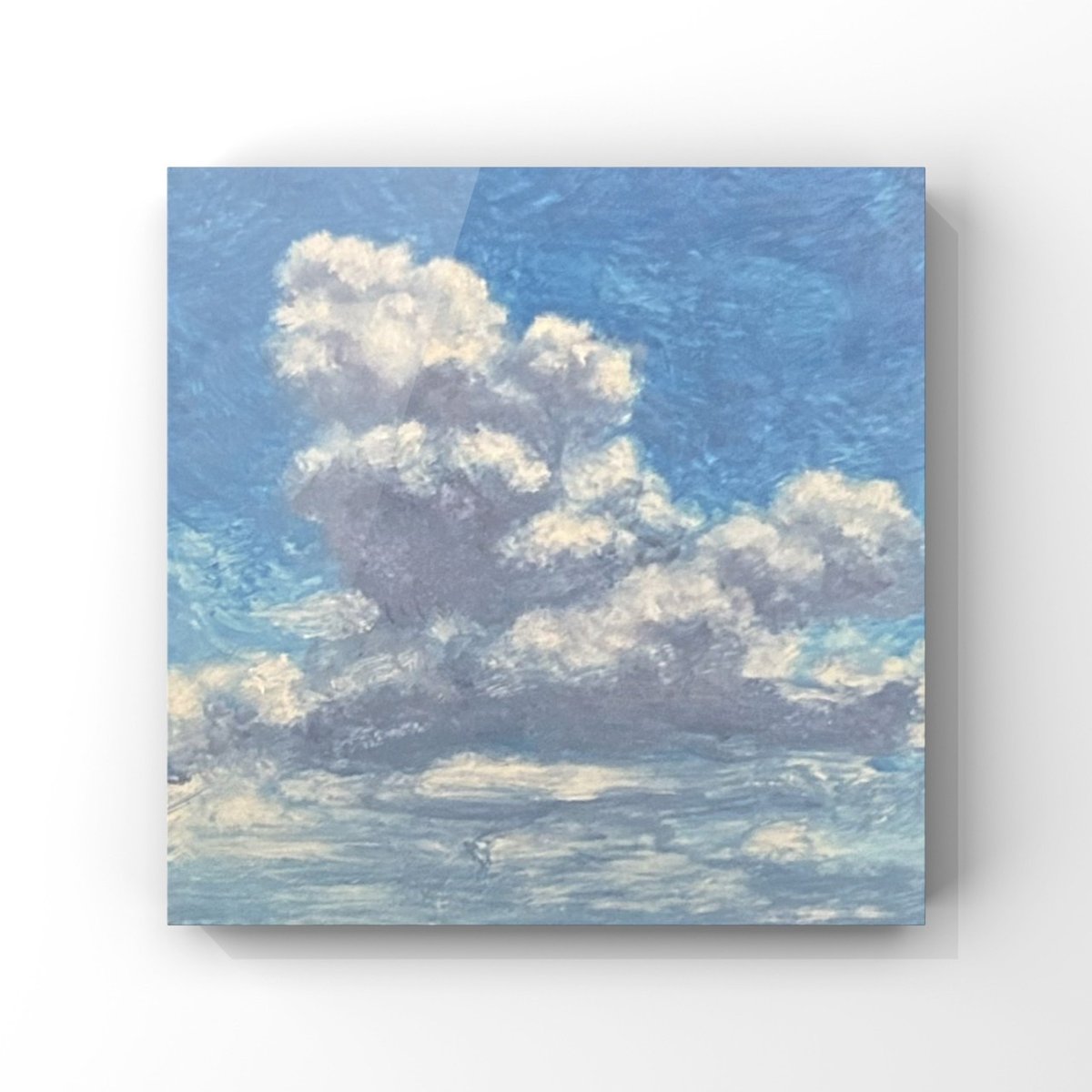 16×23㎝「壮大な雲と草原」油彩・サムホール・原画