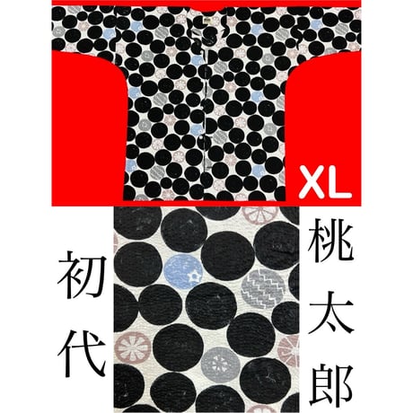 276 岡山 桃太郎 鯉口シャツ サイズXL(特大) ブロード生地琉球シーサー fit=scale-down,w=1200