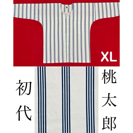 276 岡山 桃太郎 鯉口シャツ サイズXL(特大) ブロード生地琉球シーサー fit=scale-down,w=1200