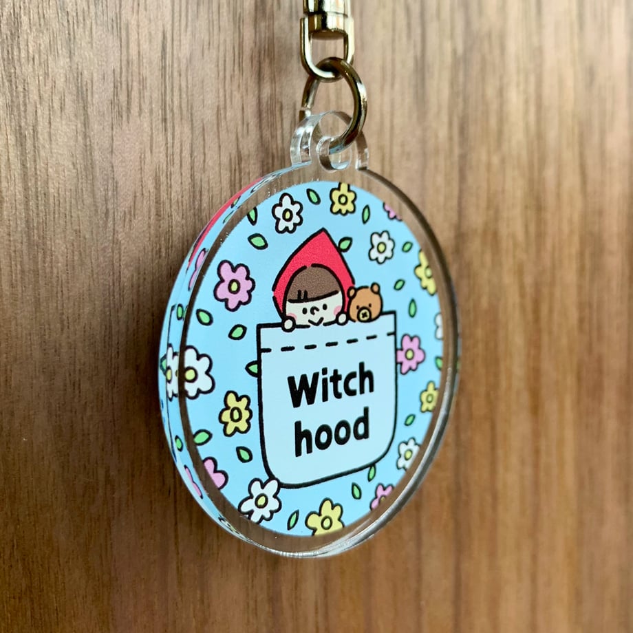 アクリルキーホルダー(魔女ズキン花柄) | nakata bench STORE アクリルキーホルダー(魔女ズキン花柄) | nakata bench STORE