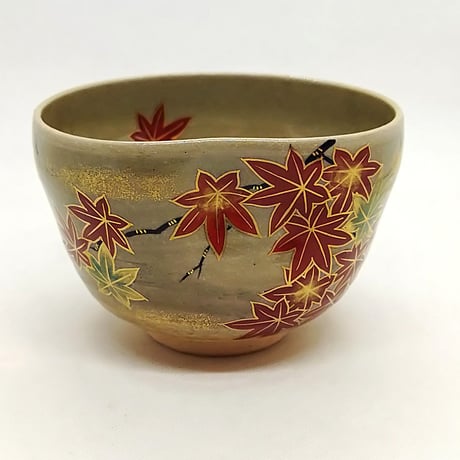 松灰紅葉抹茶碗