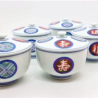 丸紋福寿蓋付汲出し碗揃え(5客)