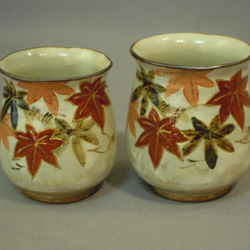 イッチン紅葉組湯呑 | 清雅堂陶苑オンラインショップ